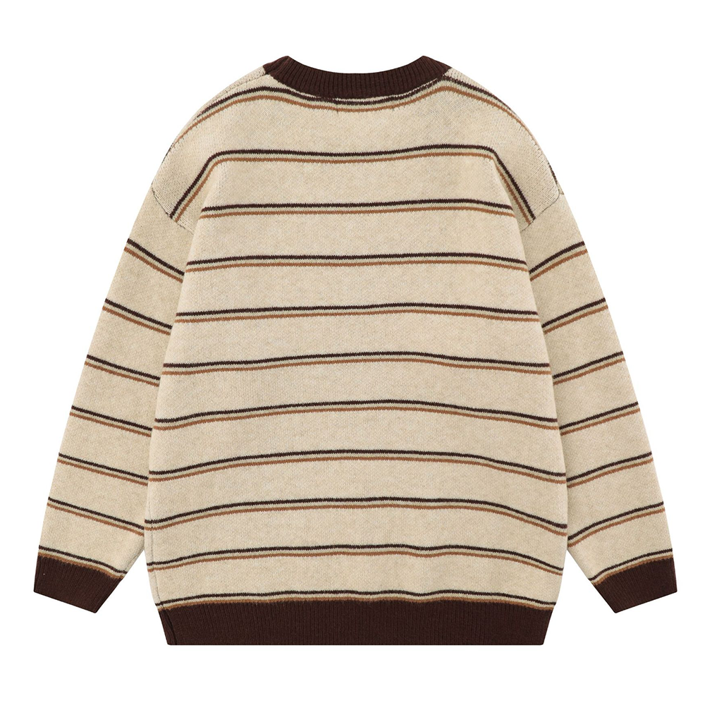 Japanese Retro Striped Lamb Sweater