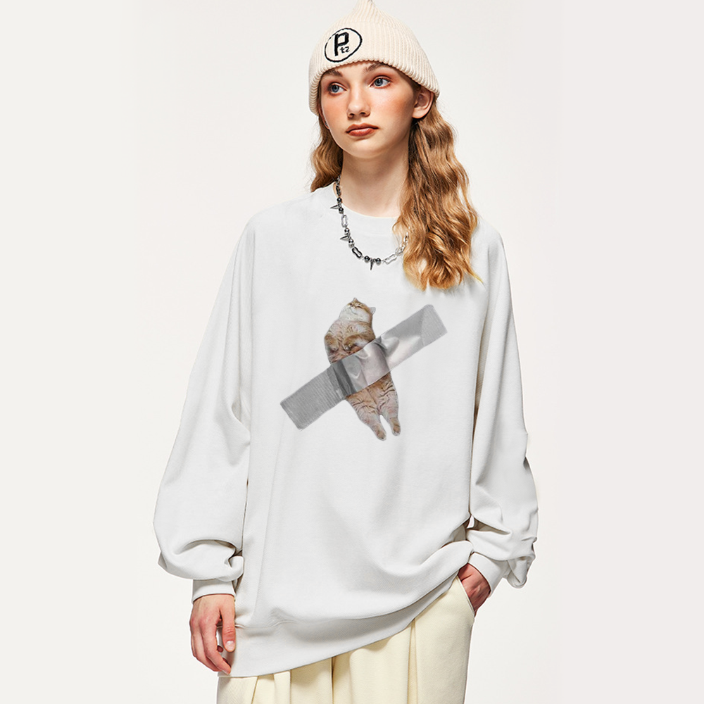 Funny Kitten Print Sweatshirt