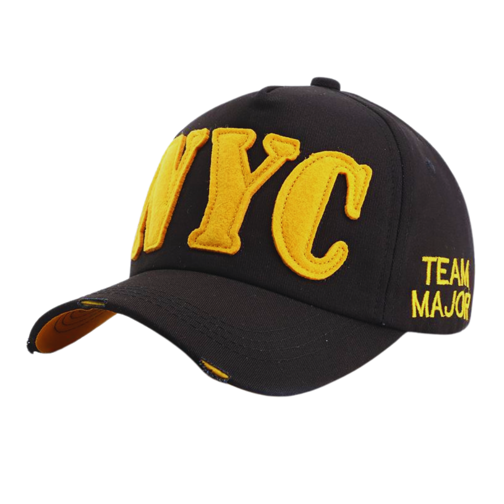 Distressed Street Baseball Cap With Embroidered Letters