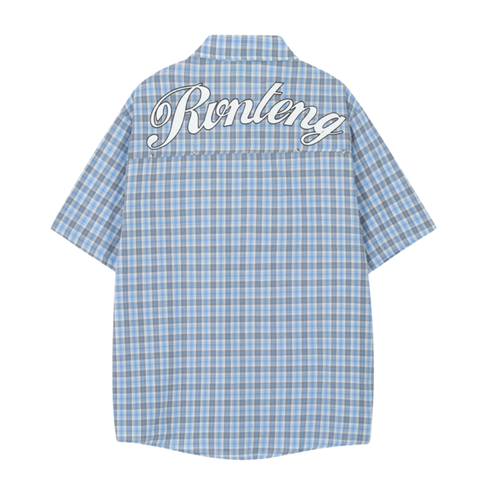 Preppy Lettering Check Shirt