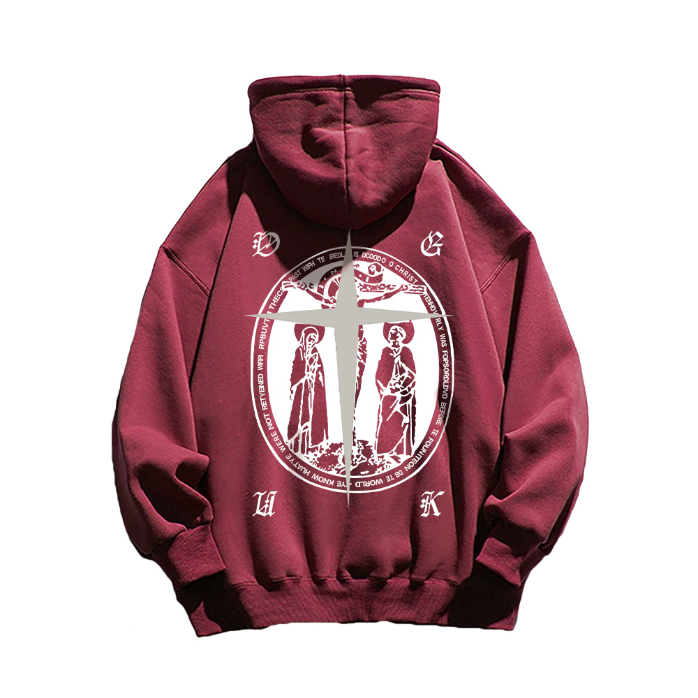 Street Christian Pattern Graphic Hoodie