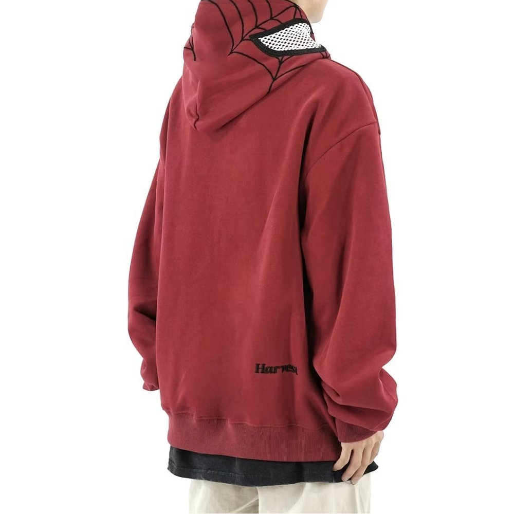 High Street Spider Flocked Couple Hoodie