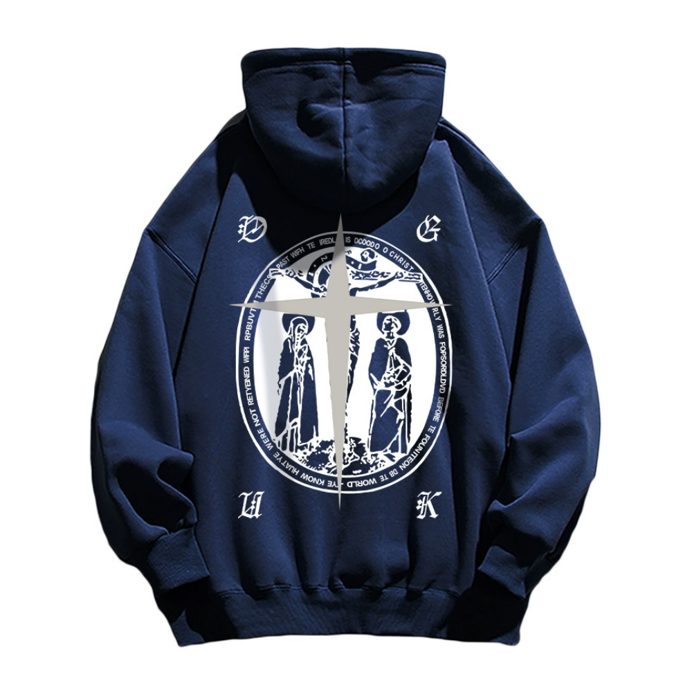 Street Christian Pattern Graphic Hoodie