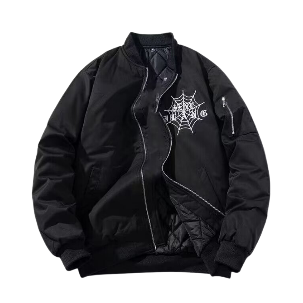 Spider Embroidered Bomber Jacket