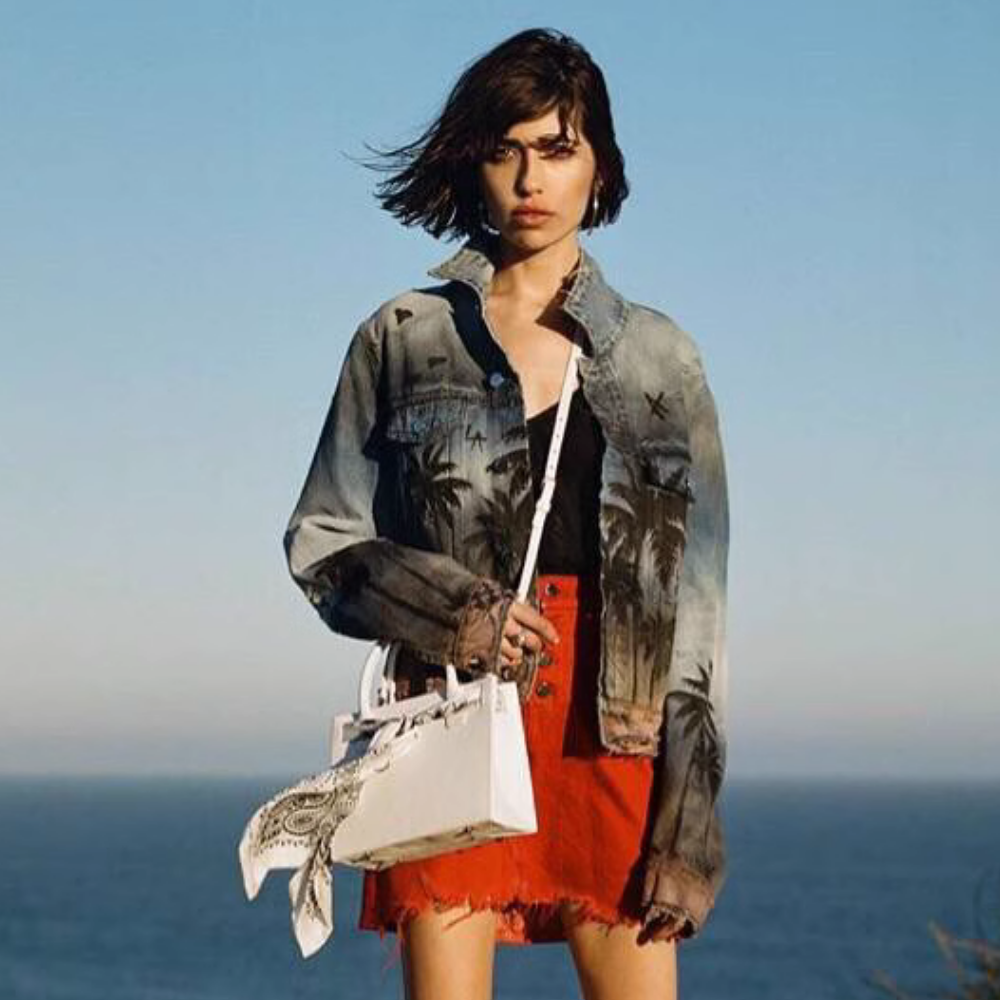 American Coconut Tree Distressed Jacket