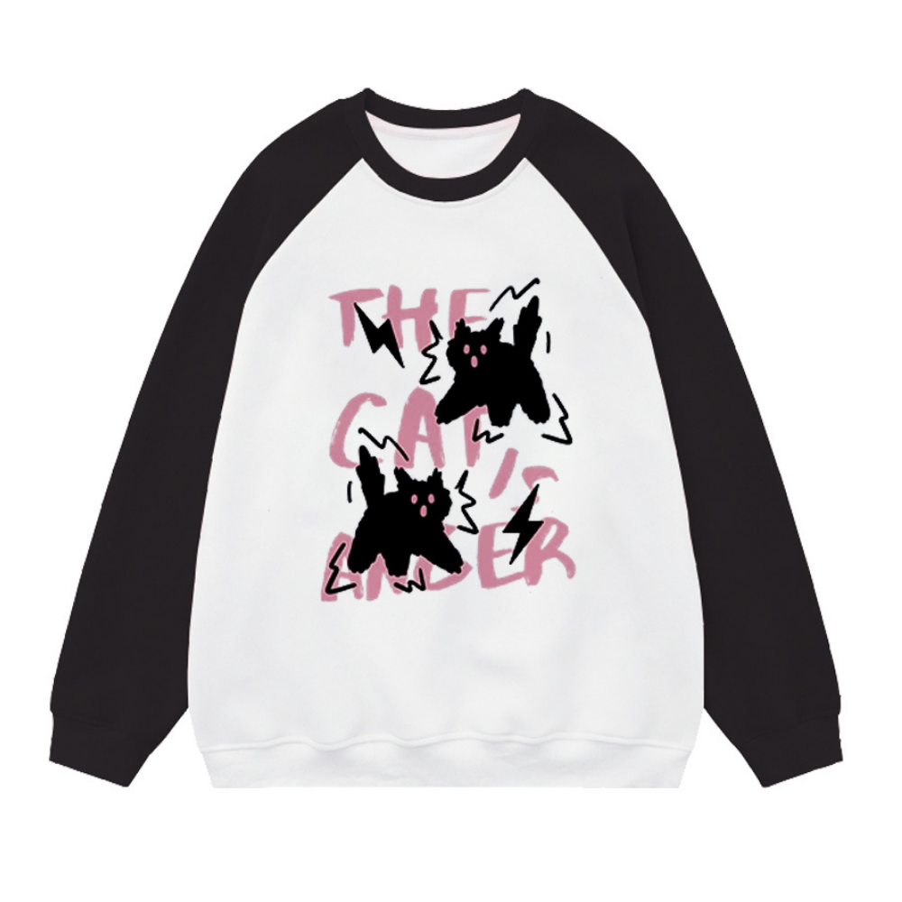 Scared Kitten Print Sweatshirt