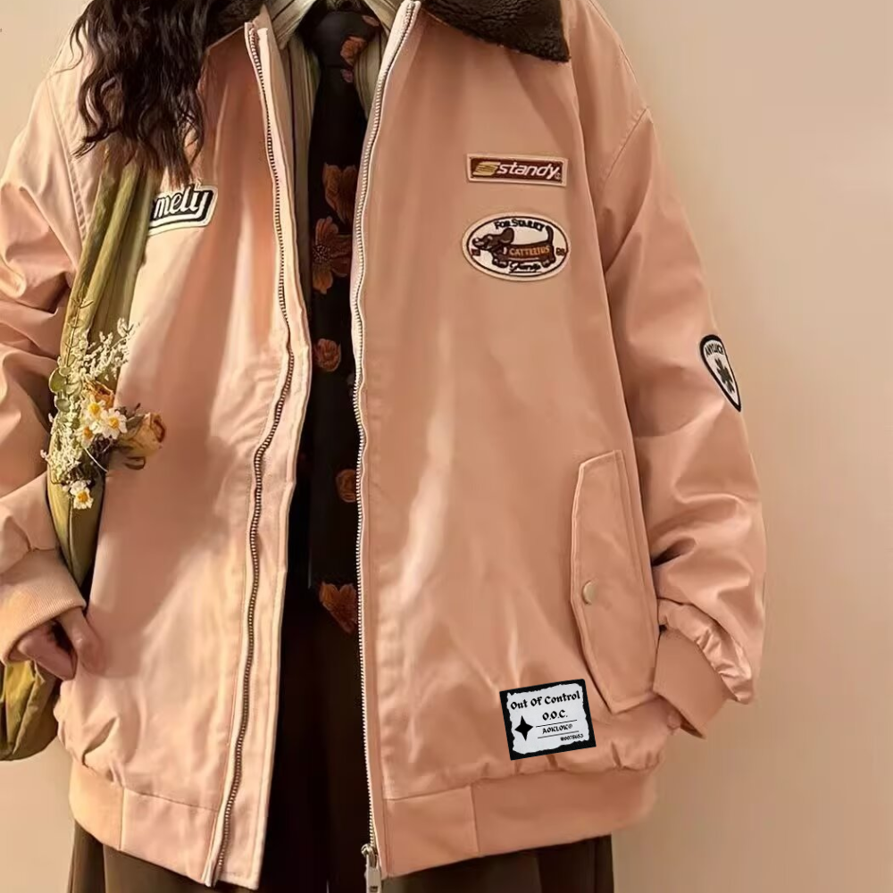 OOC' Old-School Fur Collar Sherpa Jacket Coat