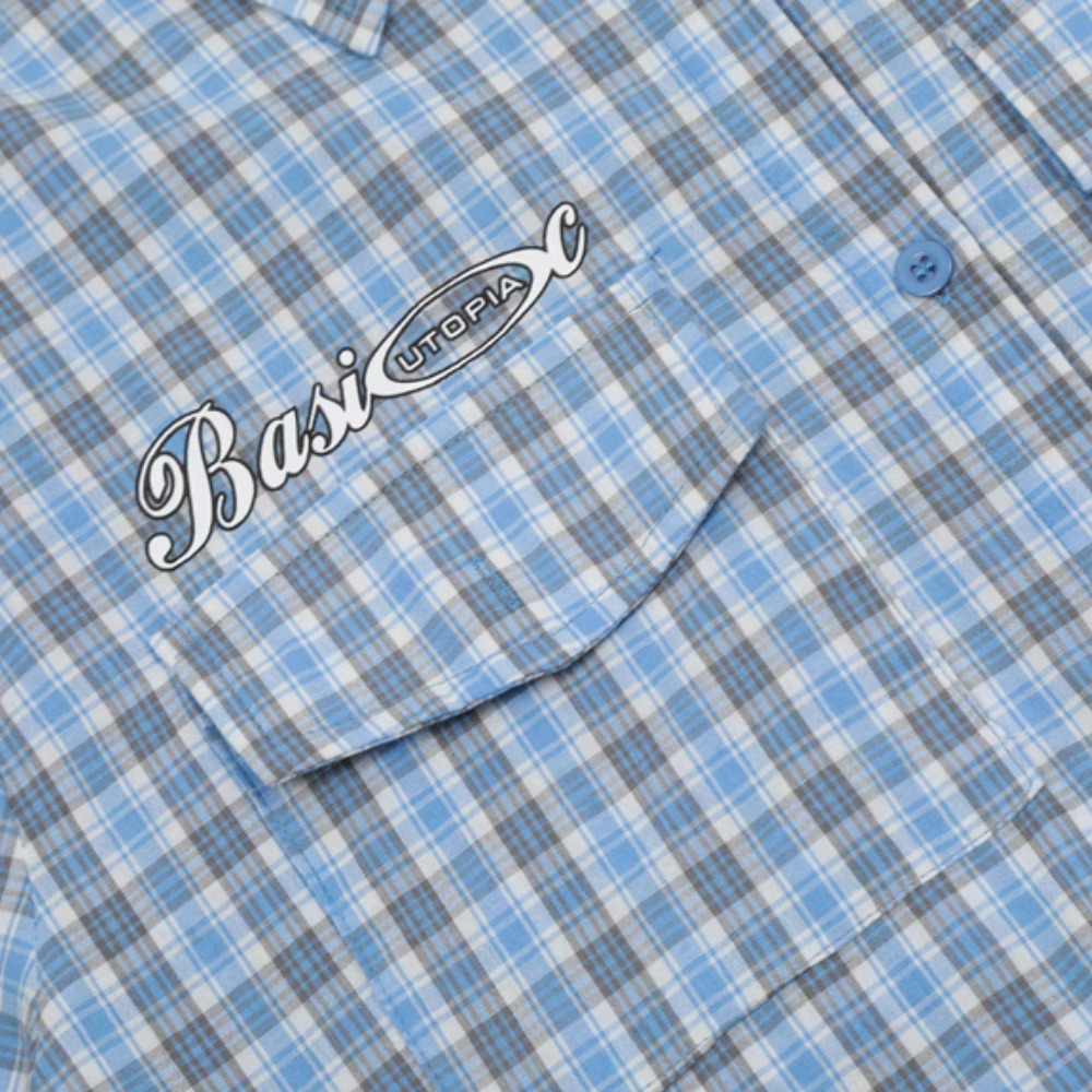 Preppy Lettering Check Shirt