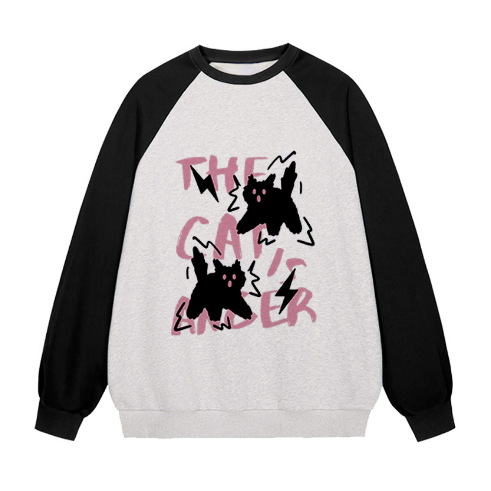 Scared Kitten Print Sweatshirt