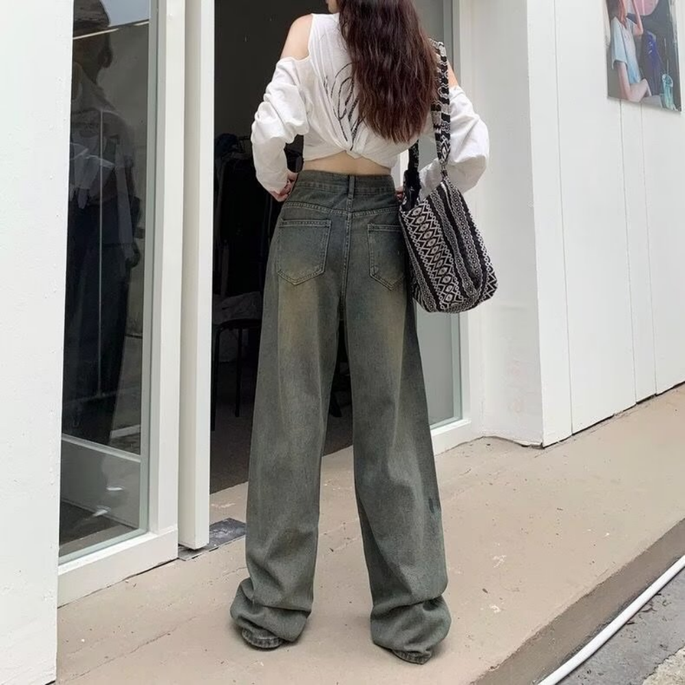 Women's Multi-Pocket Washed Jeans