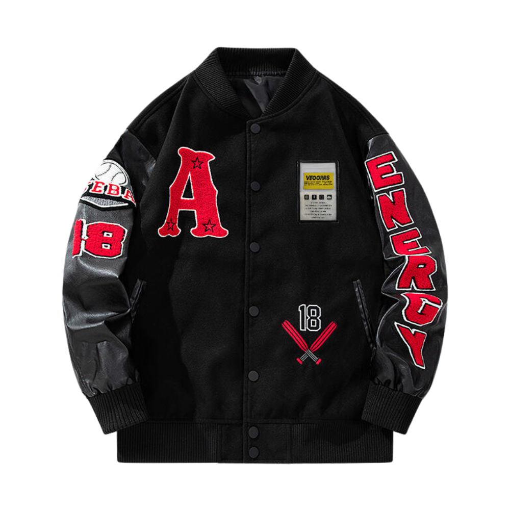 Hip-Hop Lettering Embroidered Baseball Jacket