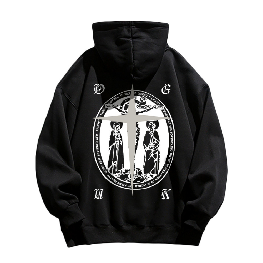 Street Christian Pattern Graphic Hoodie