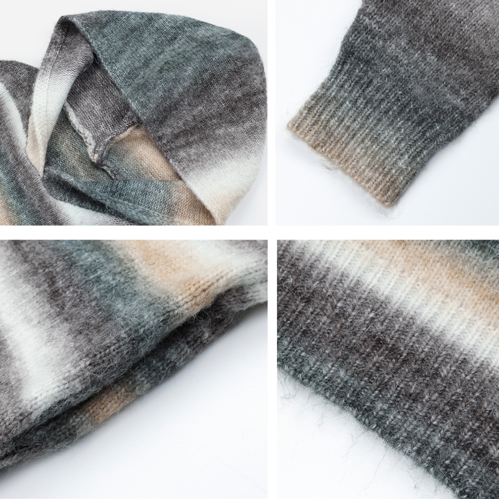 Dopamine Striped Hooded Sweater