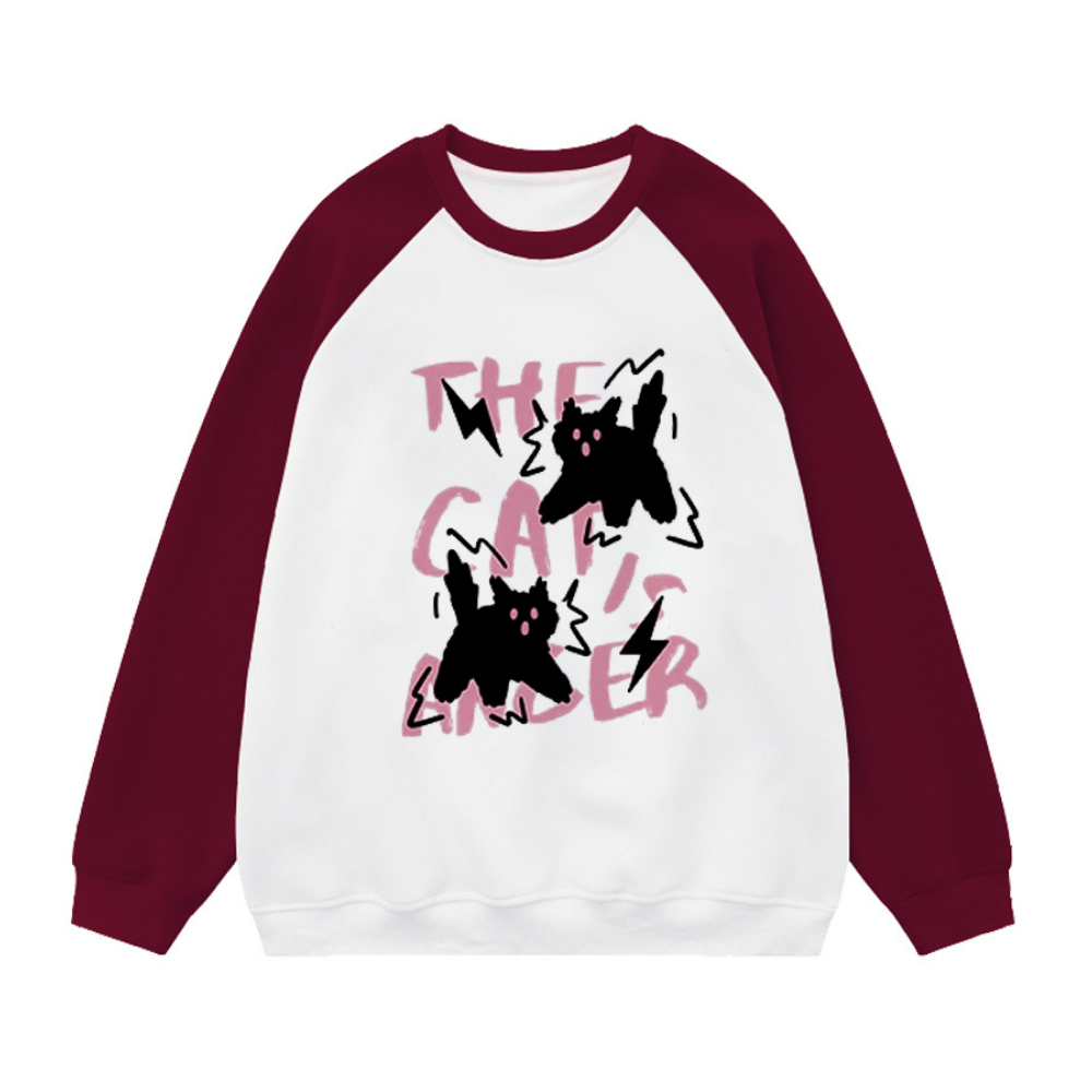 Scared Kitten Print Sweatshirt