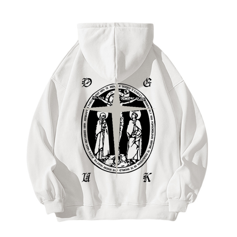 Street Christian Pattern Graphic Hoodie