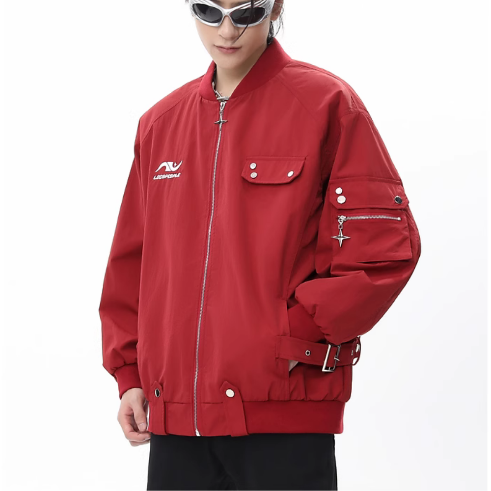 Street Trend Solid Color Jacket
