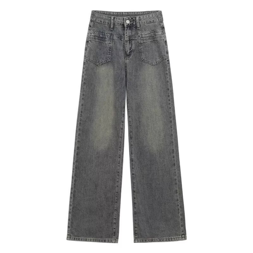 Women's Multi-Pocket Washed Jeans