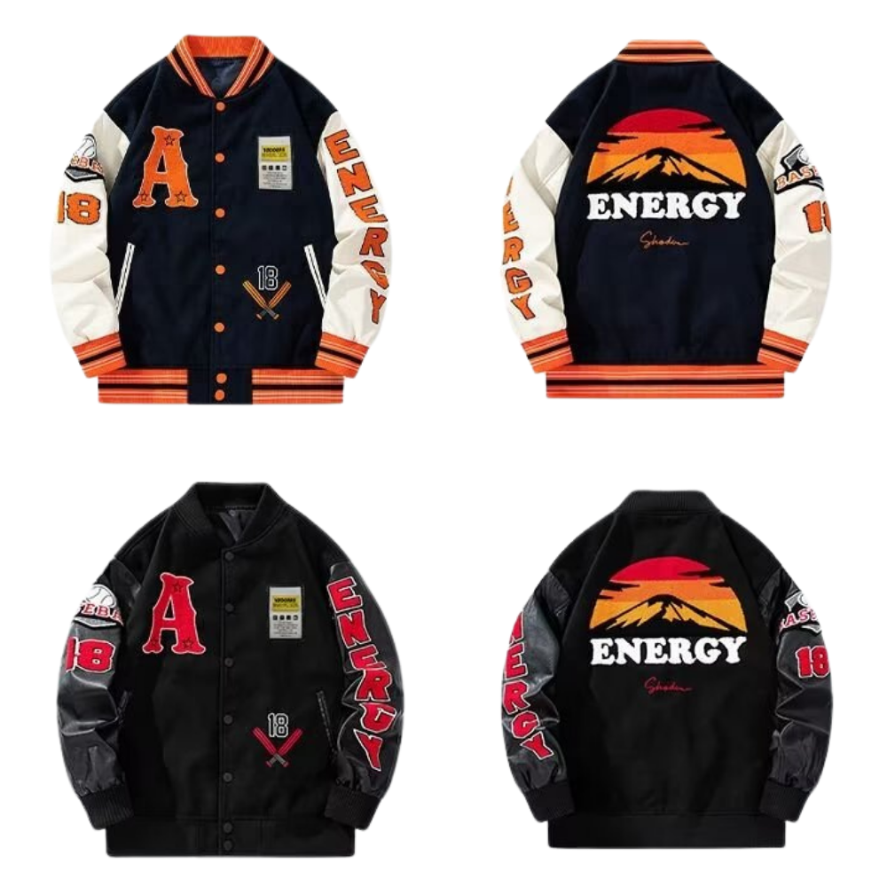 Hip-Hop Lettering Embroidered Baseball Jacket