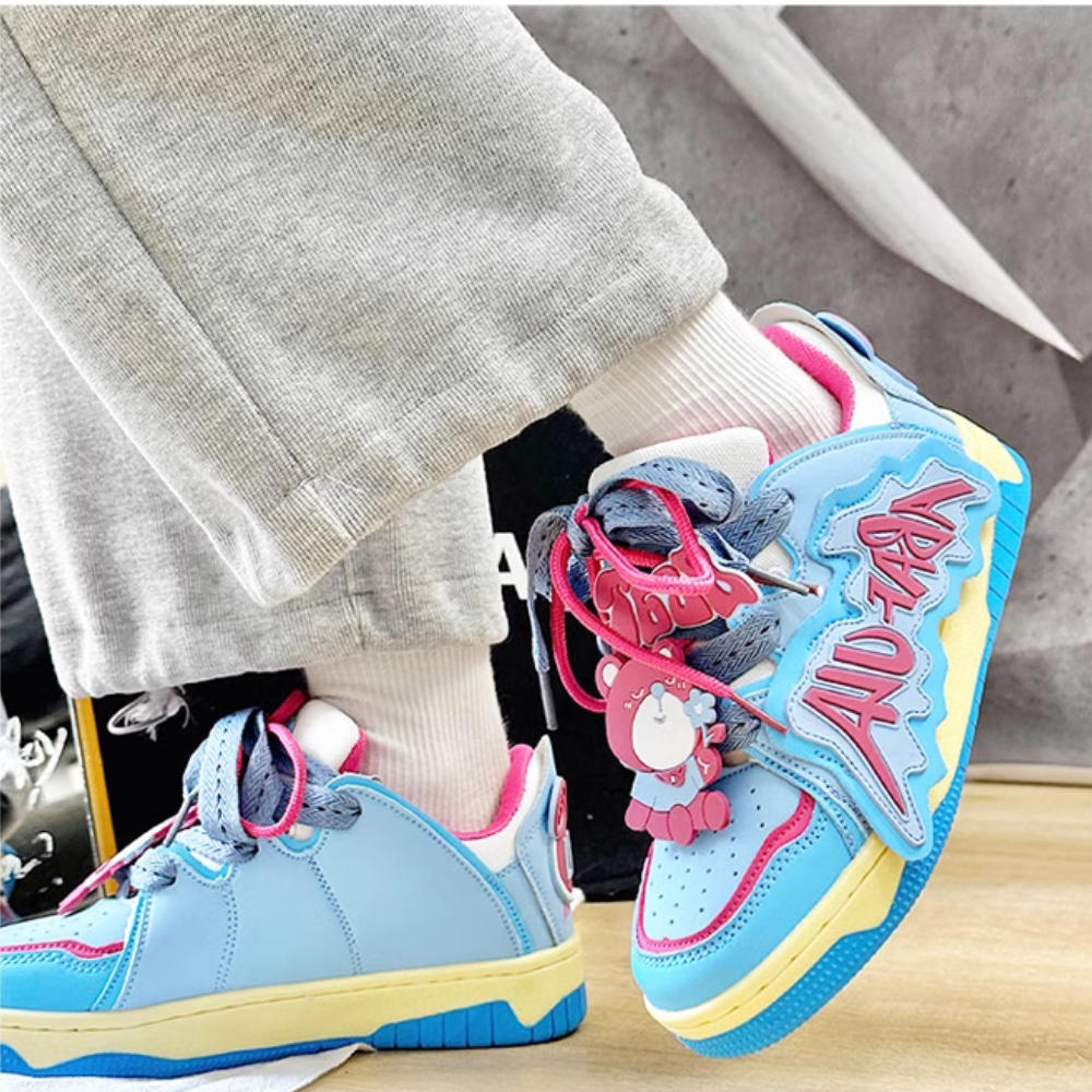 Cute Bear Patch 3D Letter Shoes