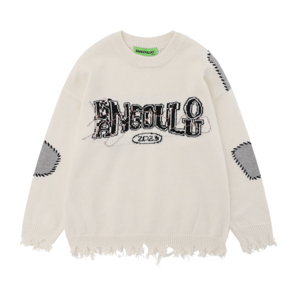 Patch Letter Sweater
