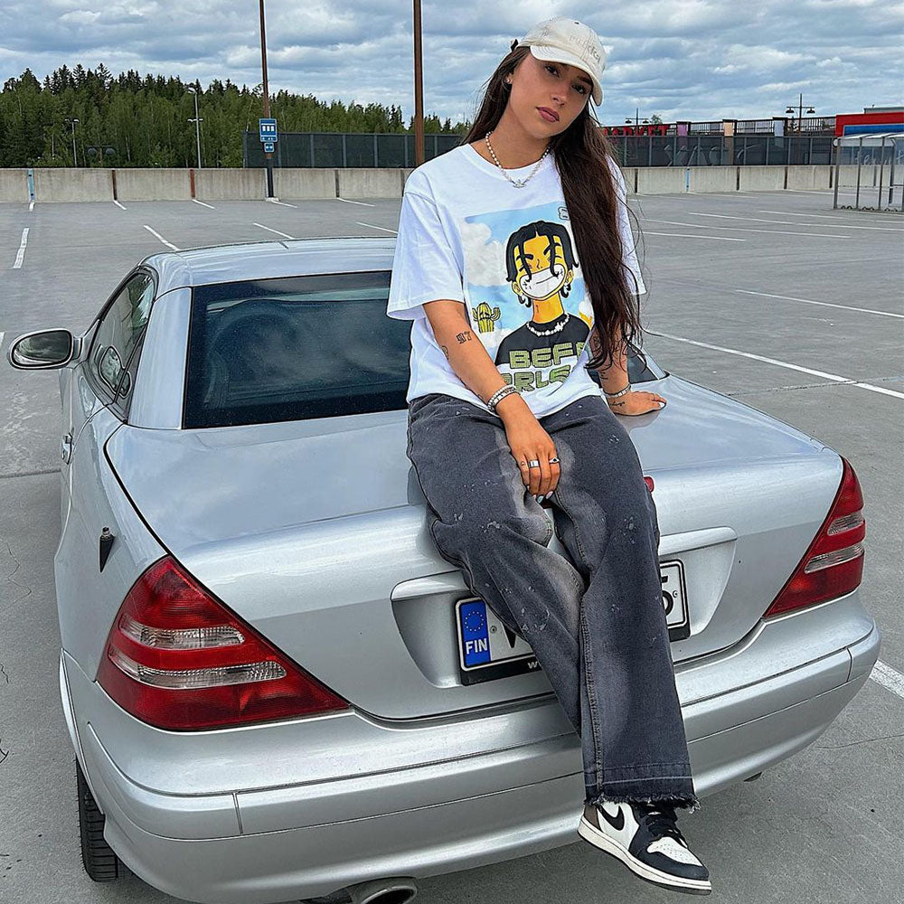 High Street Splash Ink Straight Leg Jeans