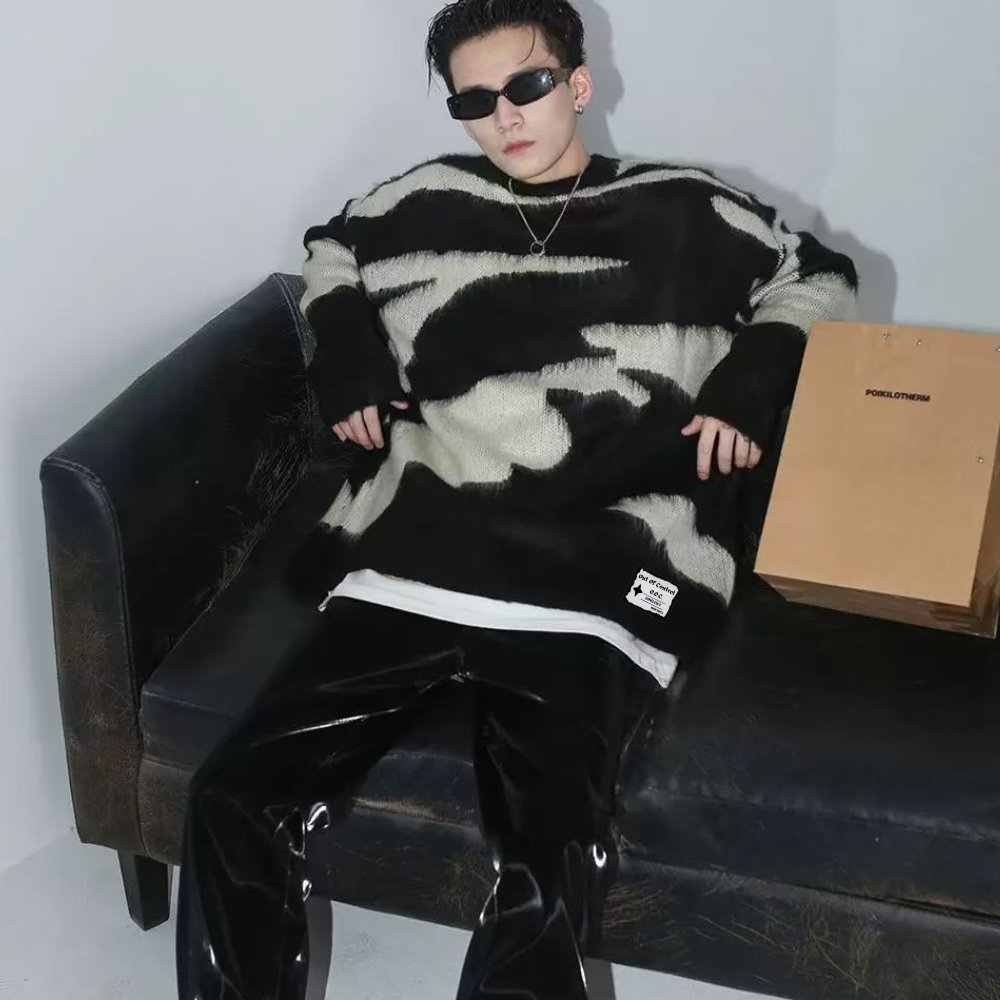 OOC' Irregular Striped Knitted Sweater