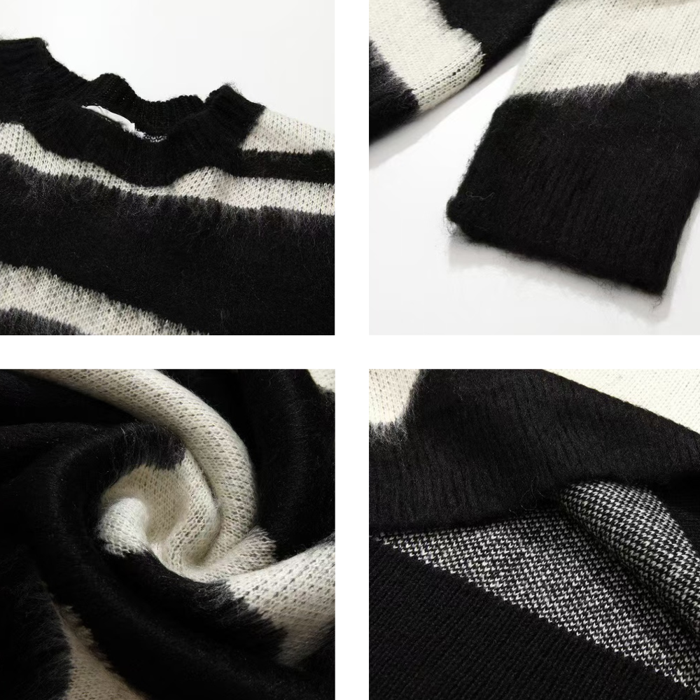 OOC' Irregular Striped Knitted Sweater