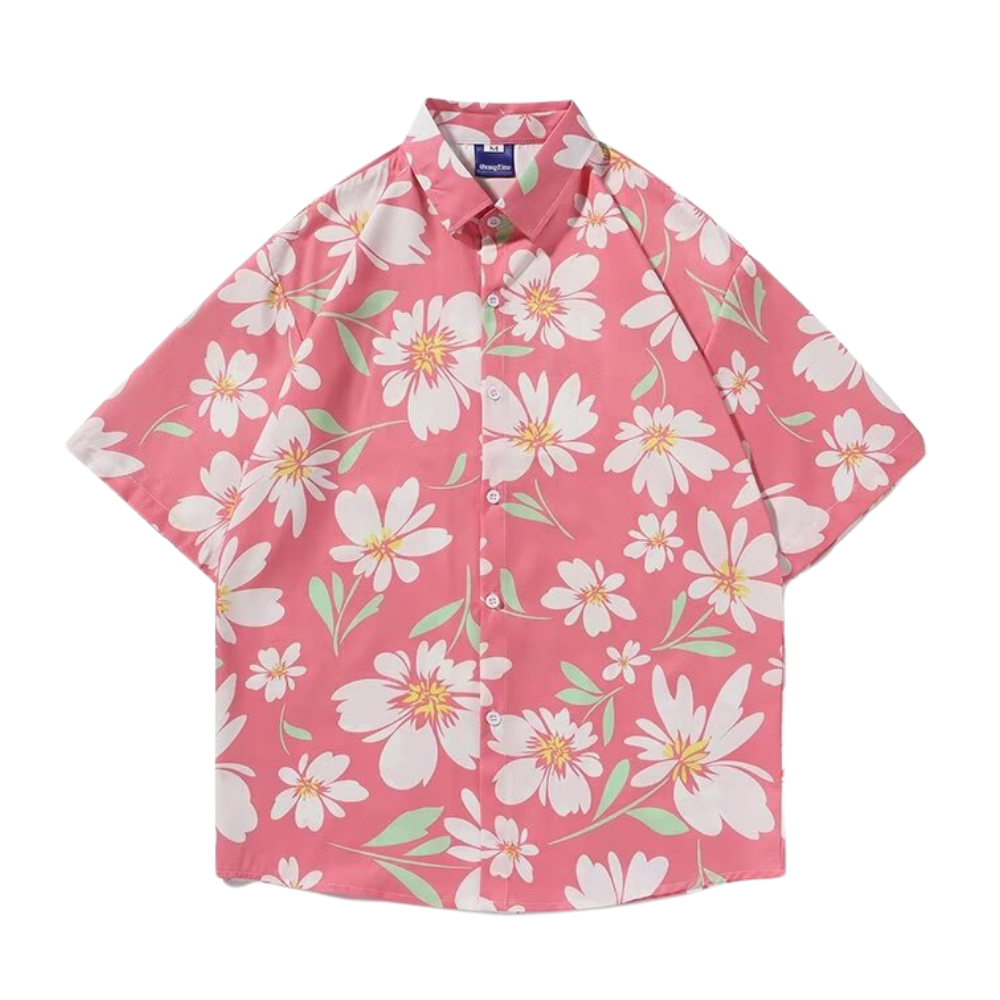 American Pink Floral Resort Shirt