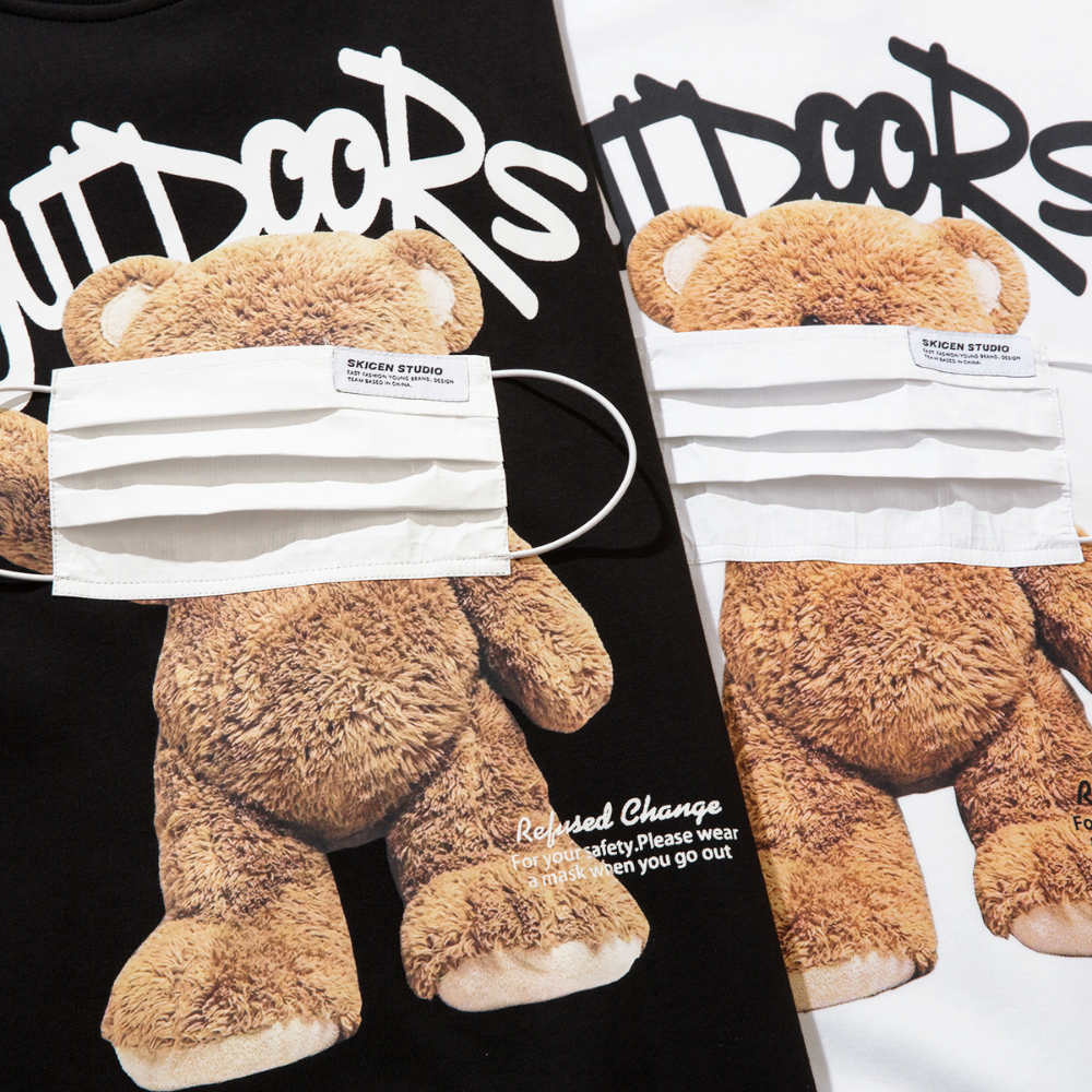 Casual Three-dimensional Mask Bear Sweatshirt