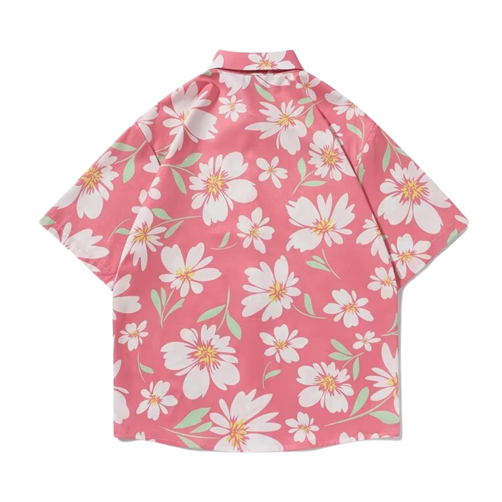 American Pink Floral Resort Shirt