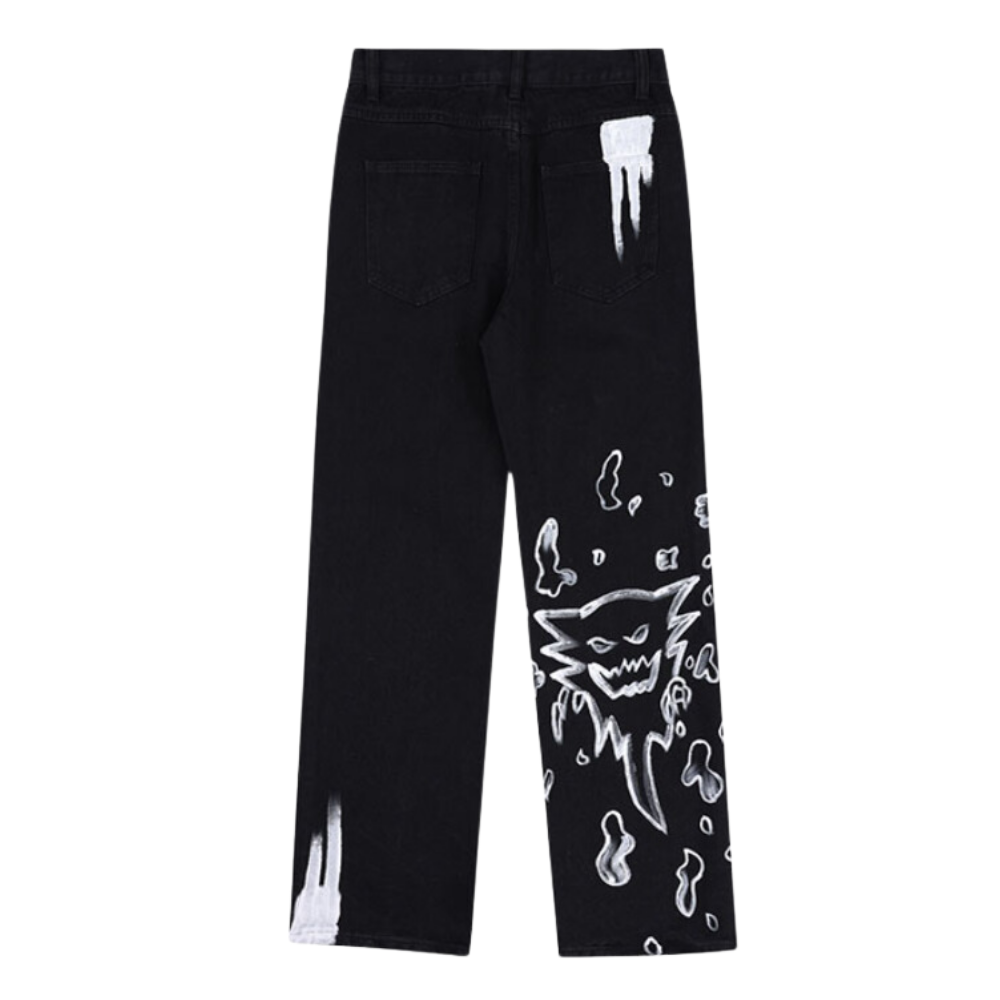Hip Hop Graffiti Skeleton Jeans