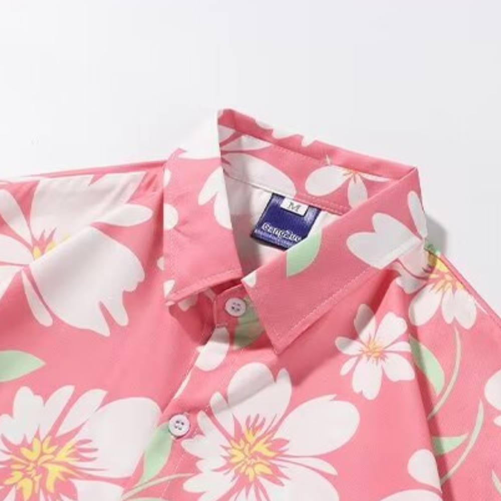 American Pink Floral Resort Shirt