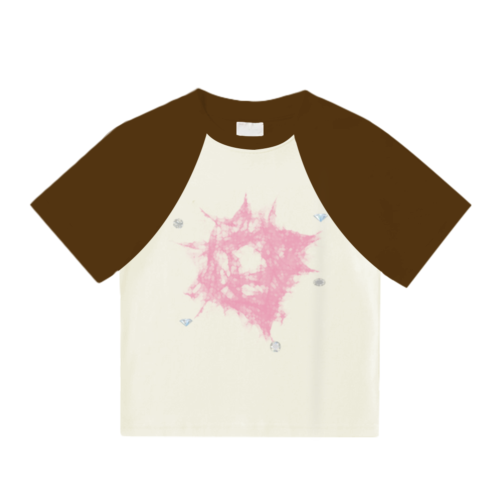 Women's Short Diamond Print T-Shirt