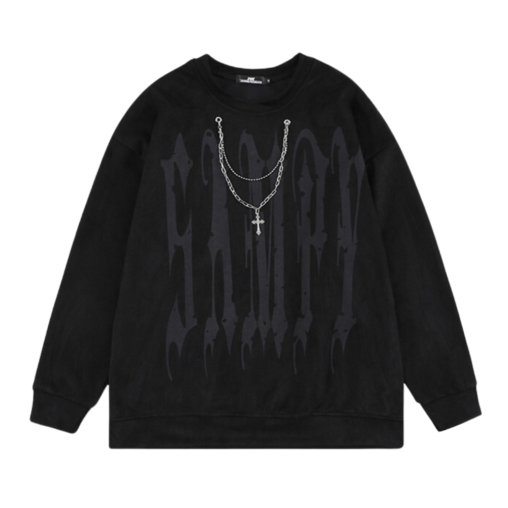 Hip Hop Suede Alphabet Sweatshirt