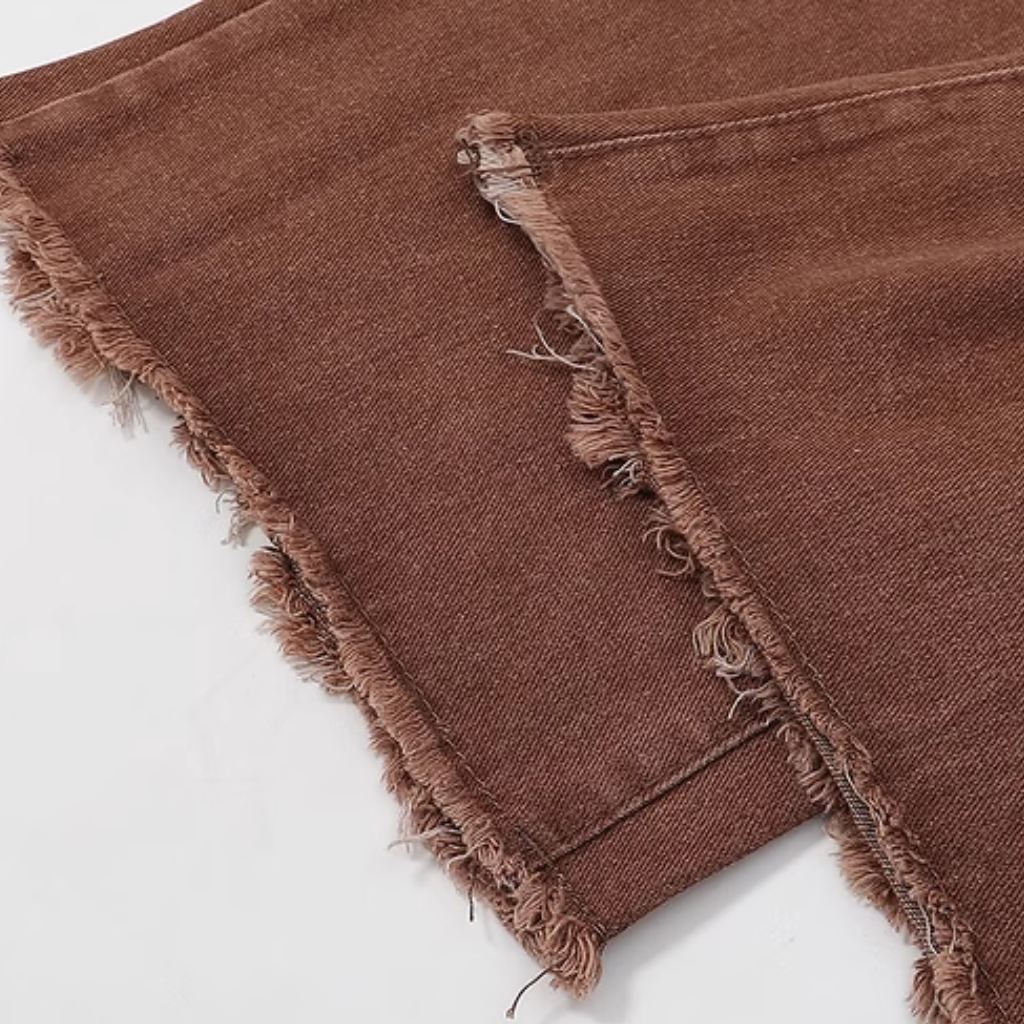 Women's Street Yellow Gradient Letter Jeans