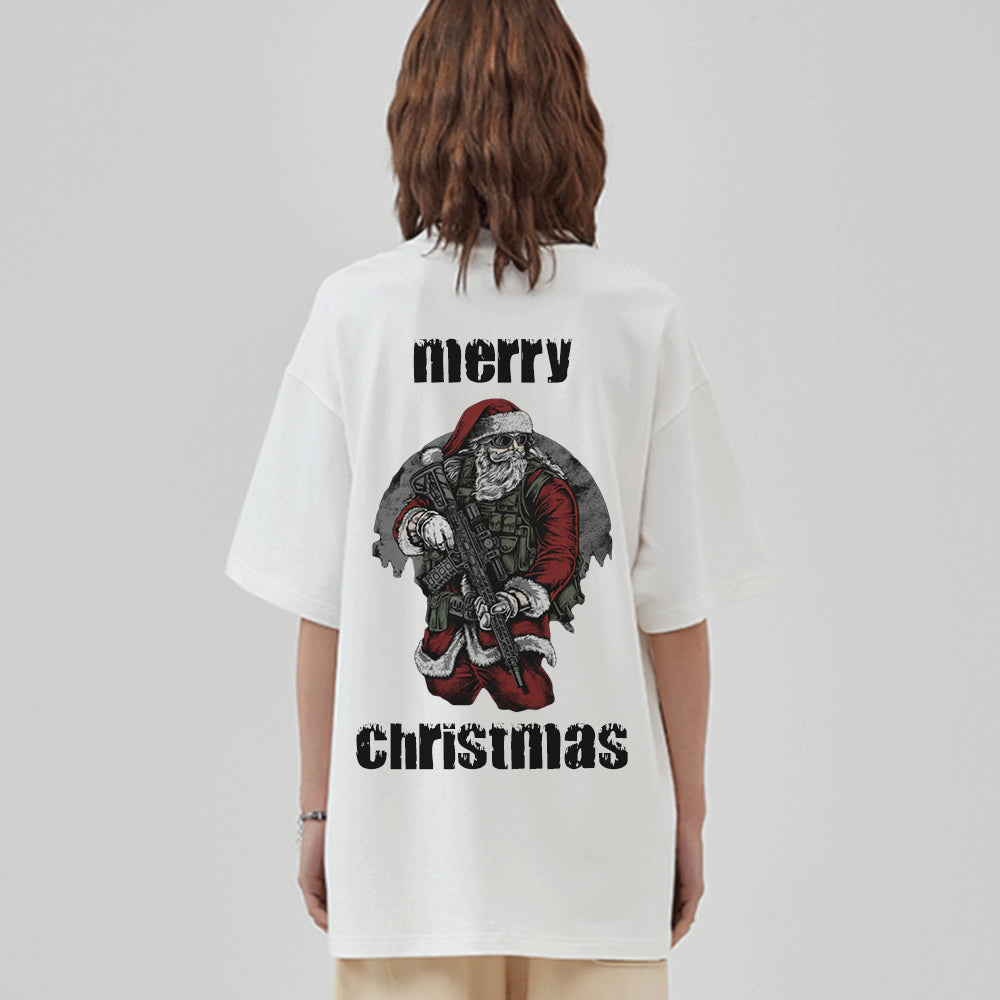 Retro Fighting Santa T-Shirt