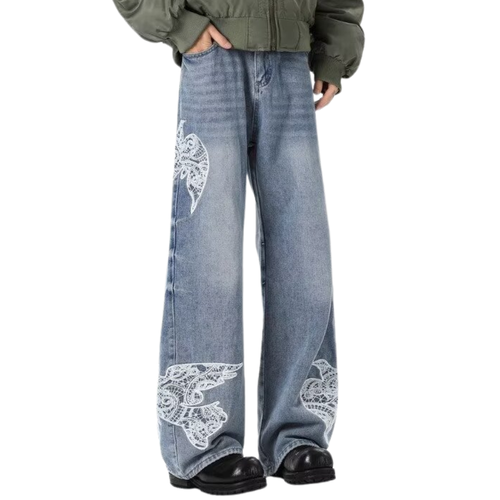 Unseen Echoes Freedom in Stitches Jeans