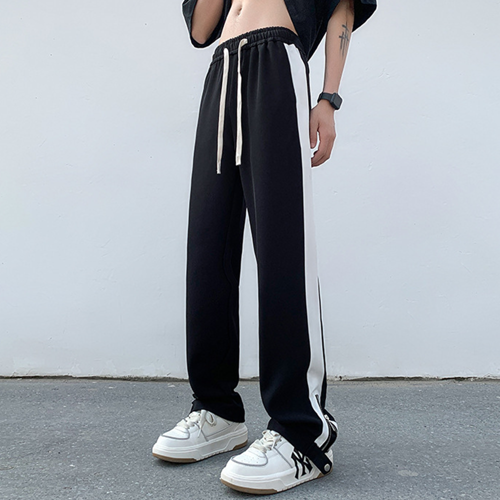 Simple Zipper and Drawstring Cargo Sweatpants