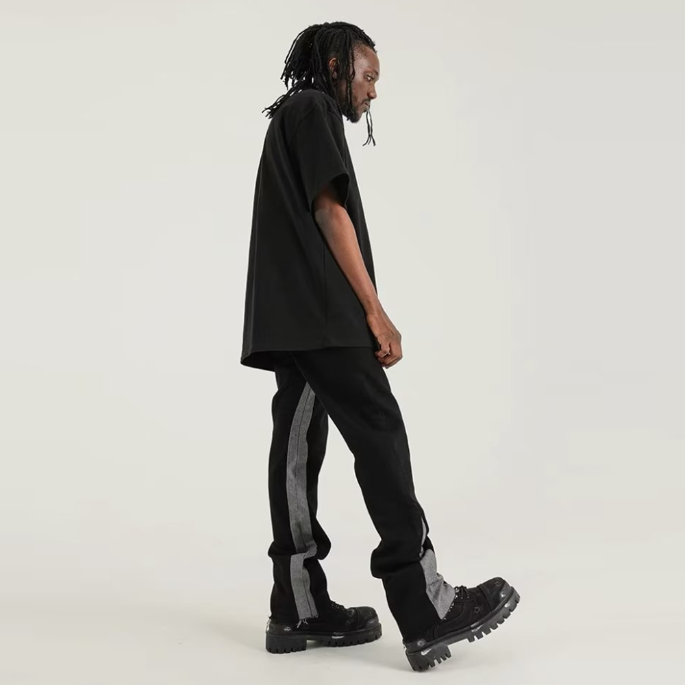 American Casual Side Split Floor Sweeping Street Jeans