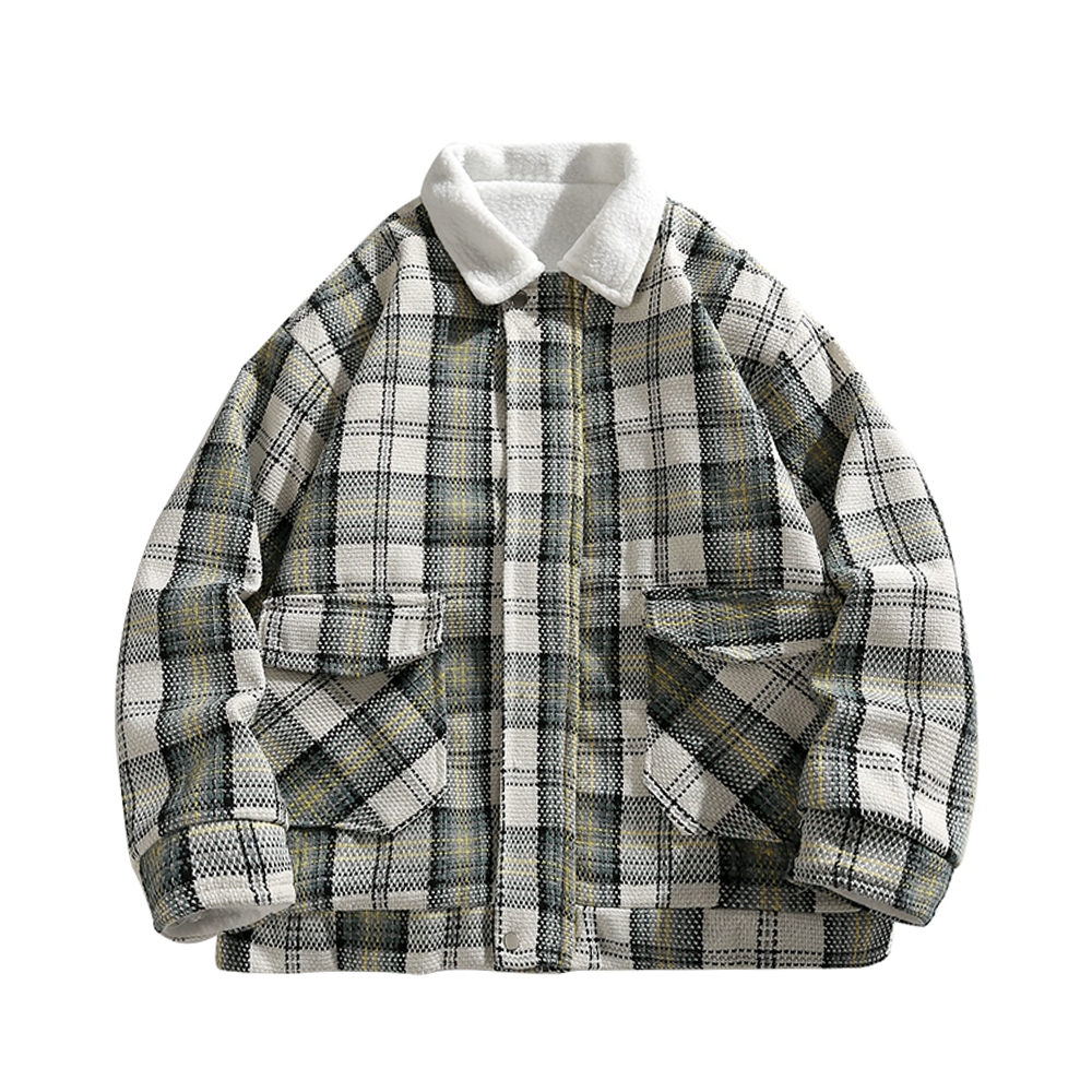 High Street Plaid Shearling Jacket
