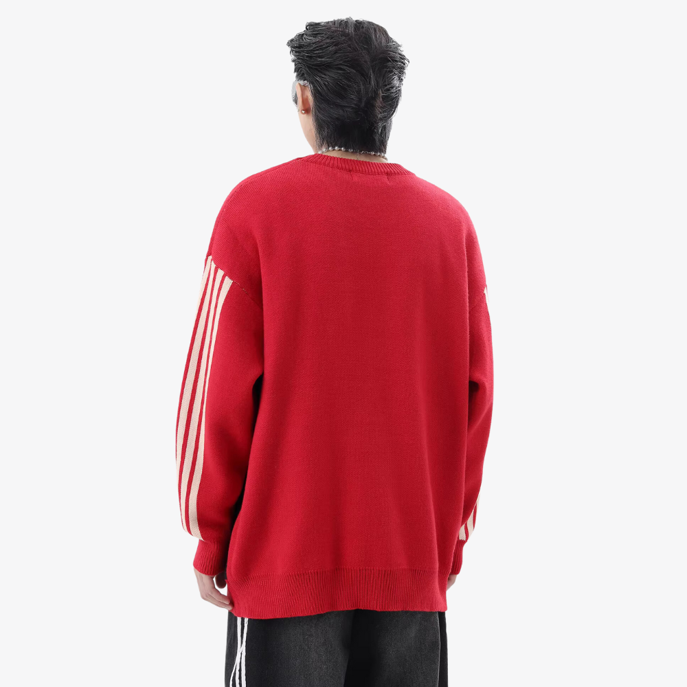 Retro Jacquard Crewneck Sweater