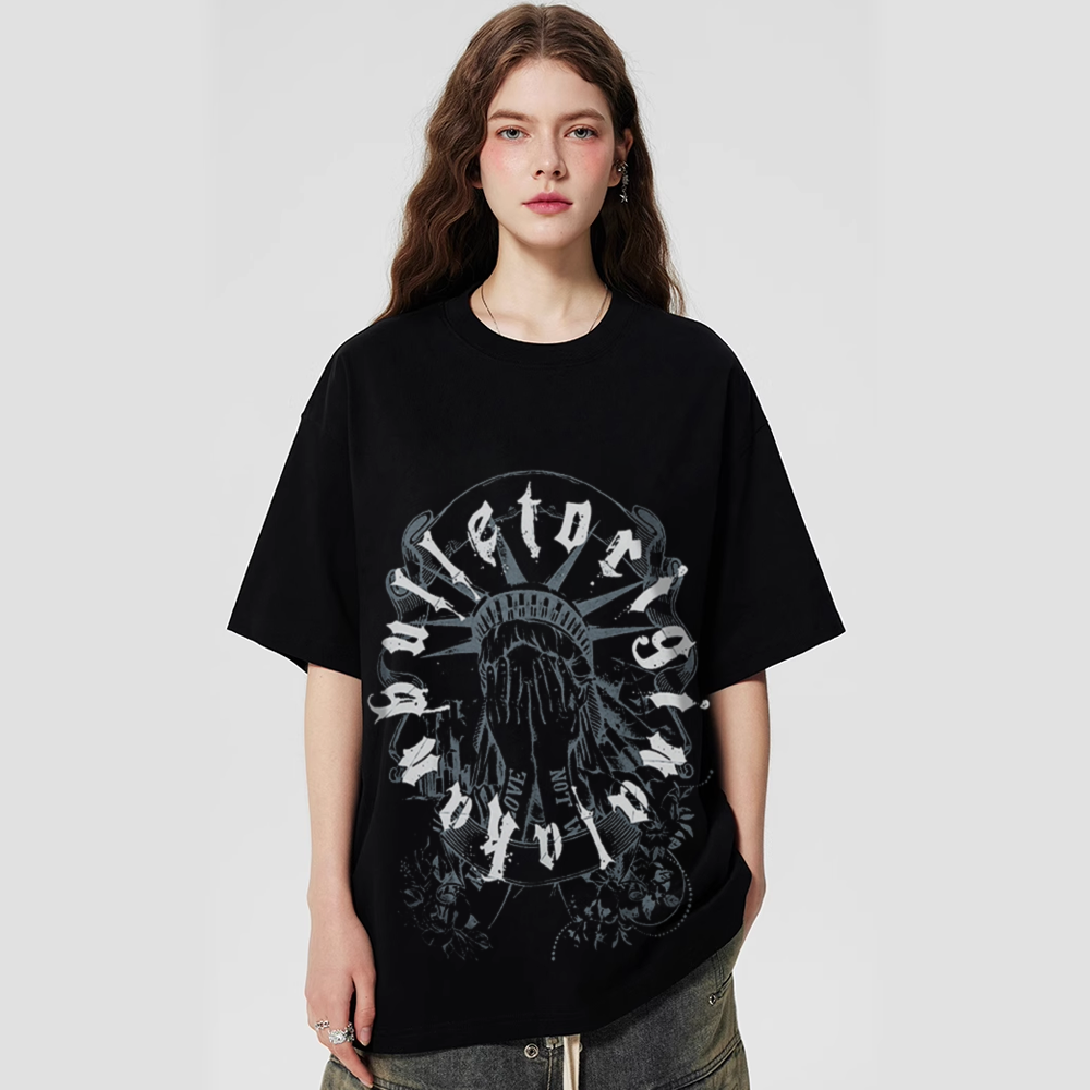 Statue Of Liberty Letters Circle T-Shirt