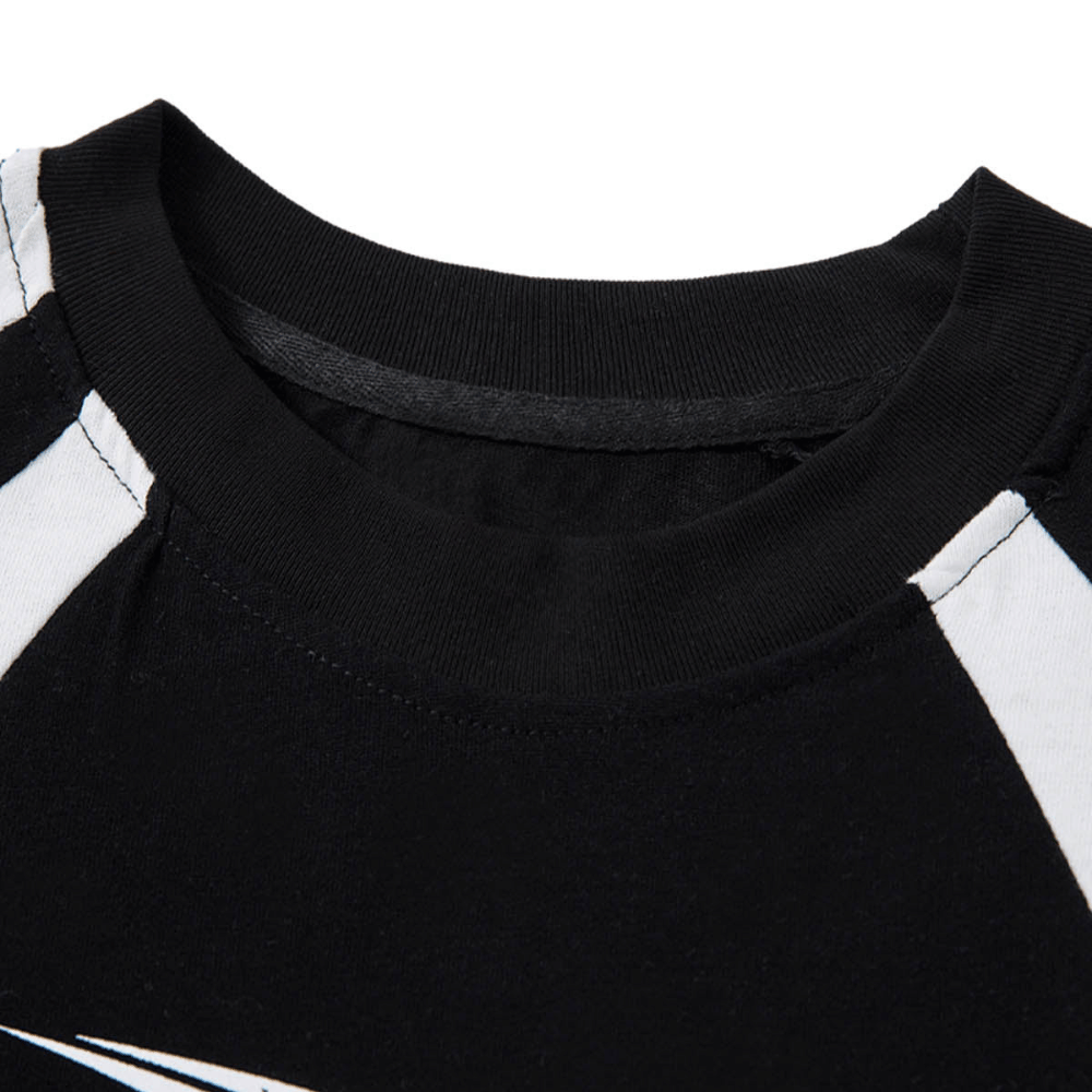 Evokyn Contrast Color Motorcycle Print T-shirt