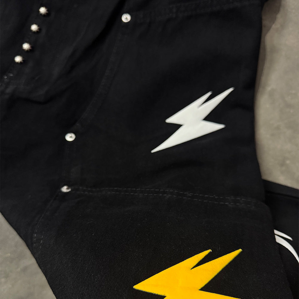 6Kull Light luxury Lightning Cargo Jeans