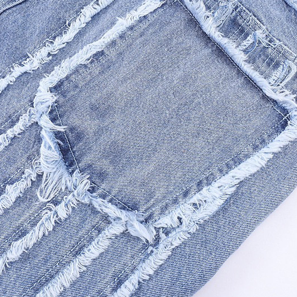 PM | Hip Hop Striped Raw Hem Jeans
