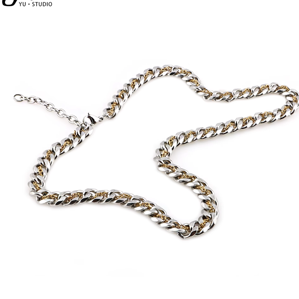 Hip Hop Double Layer Stitching Necklace&Bracelet