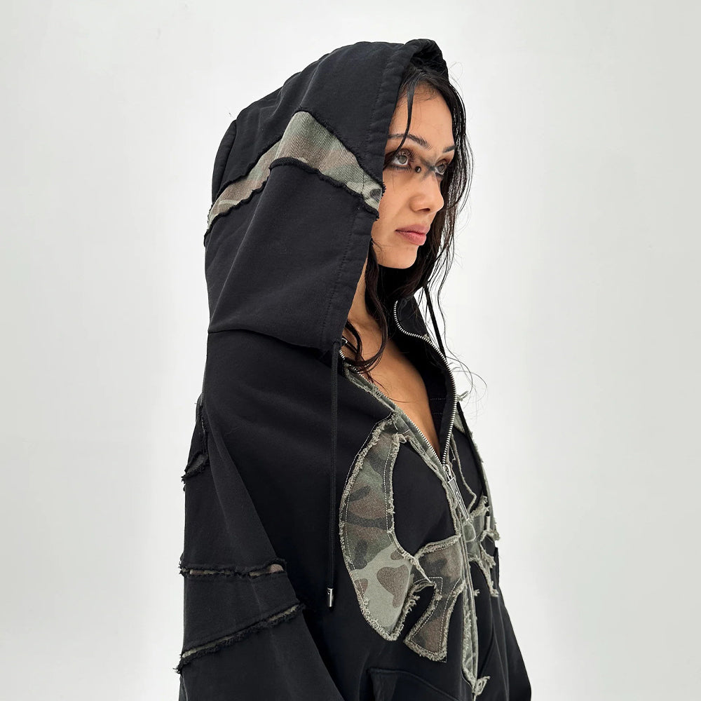 AokLok Dark Heavy Industry Splicing Hoodie