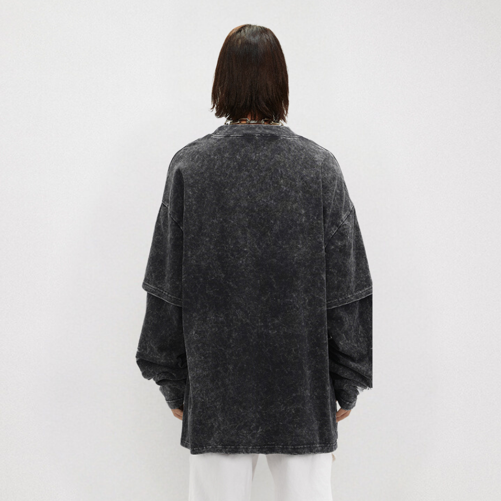 Washed Flame Print Sweatshirt