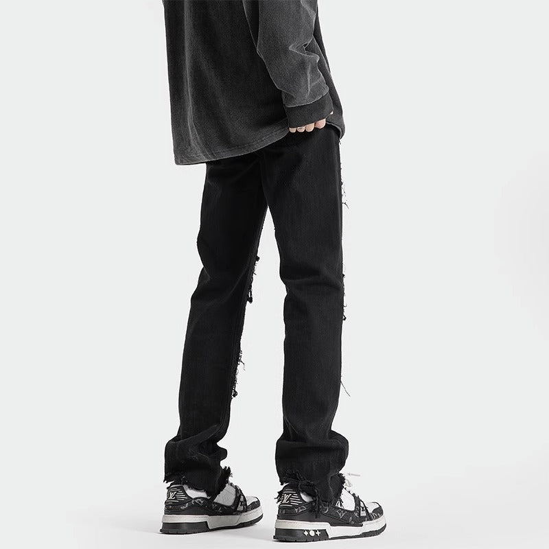 American High Street Hole Slim Straight Jeans