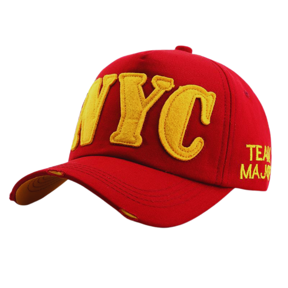 Distressed Street Baseball Cap With Embroidered Letters